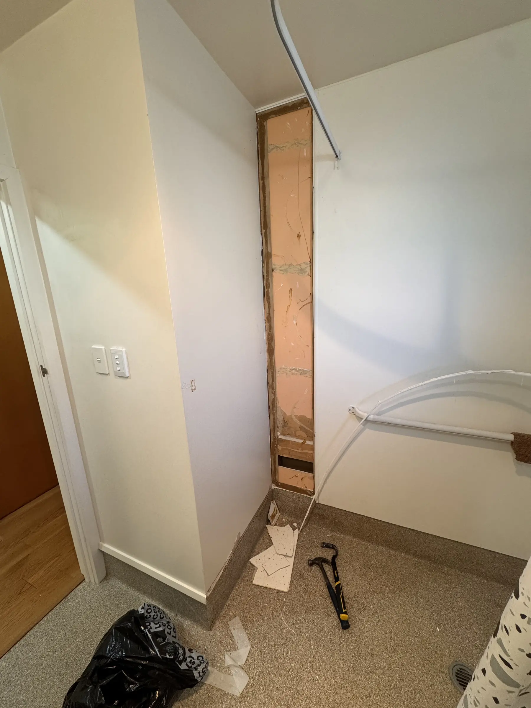 Interior wall demolition during a Christchurch renovation