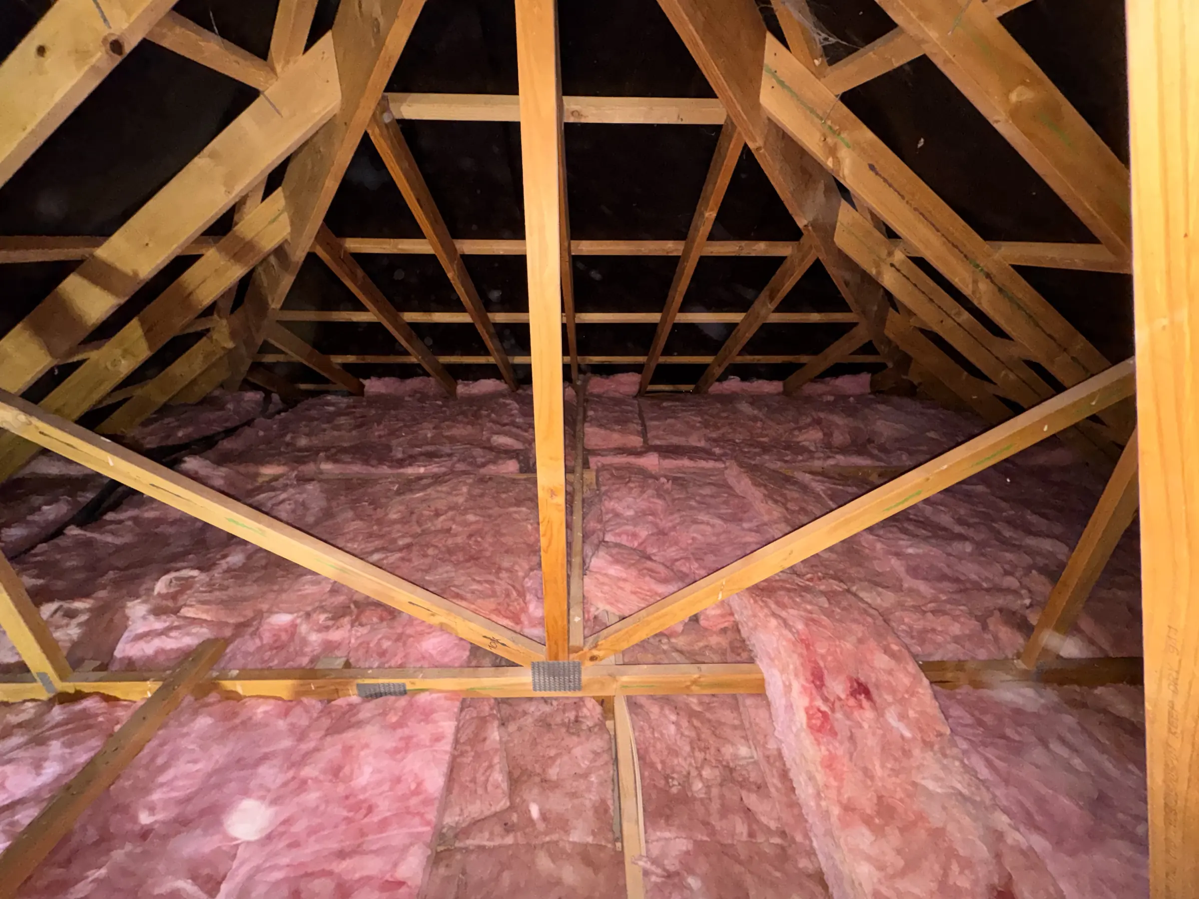 Roof cavity insulation installed in a Christchurch home