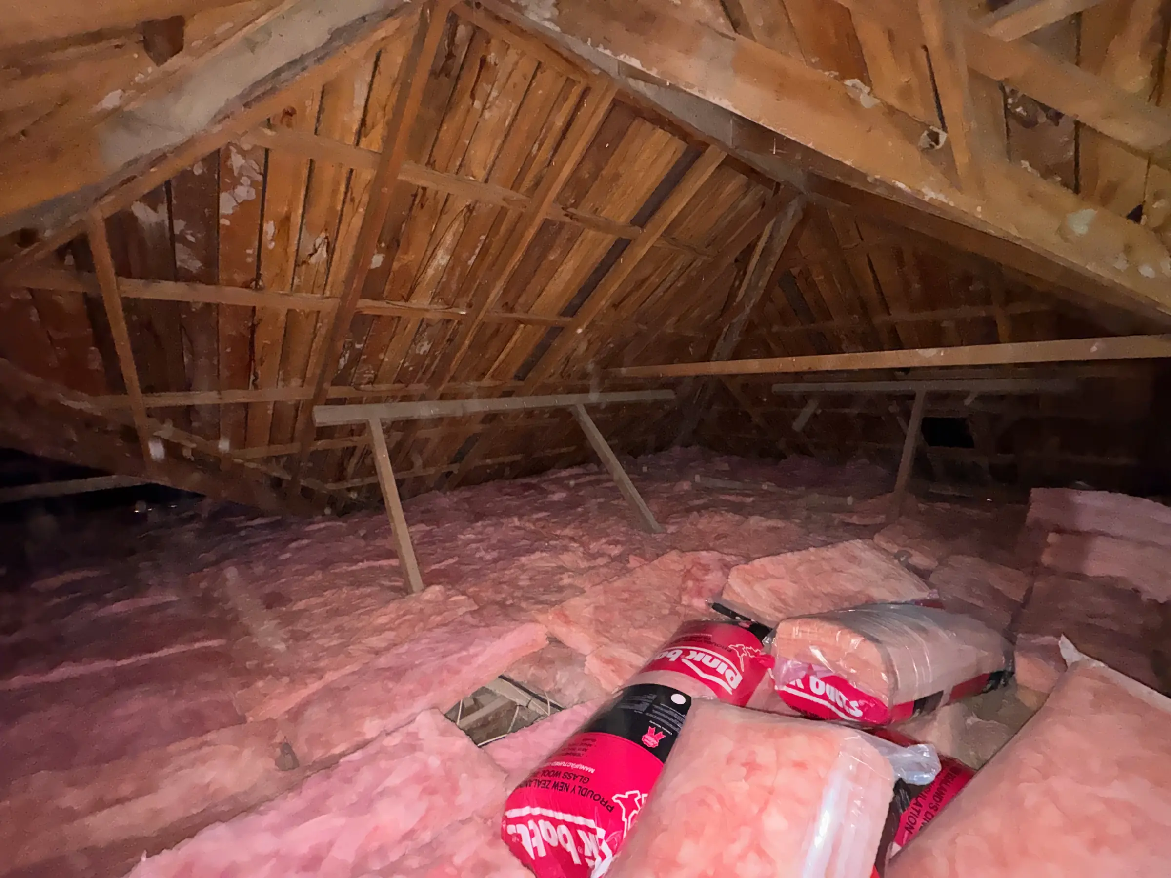 Roof cavity insulation install in a Christchurch home