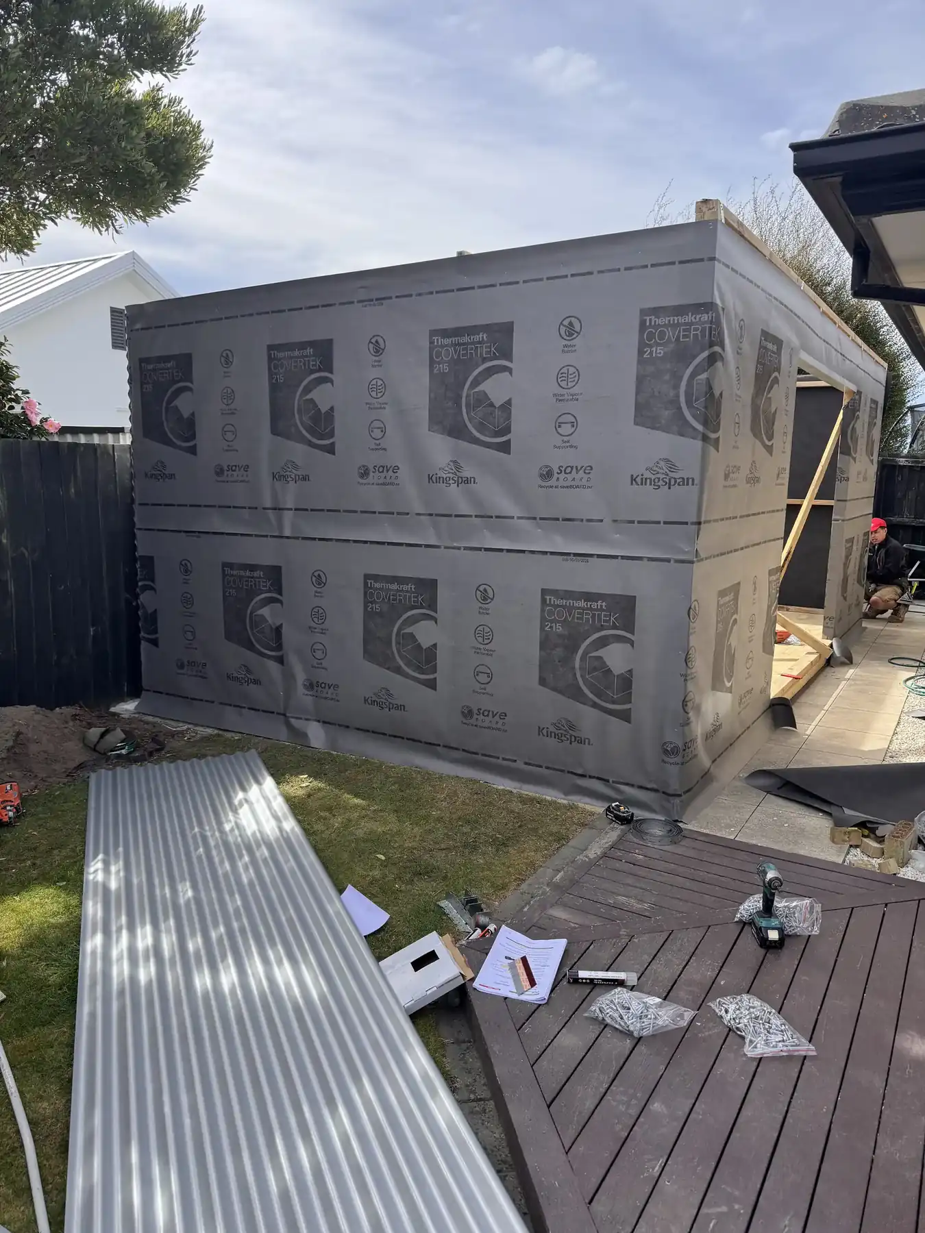 Sleepout build framing in Christchurch