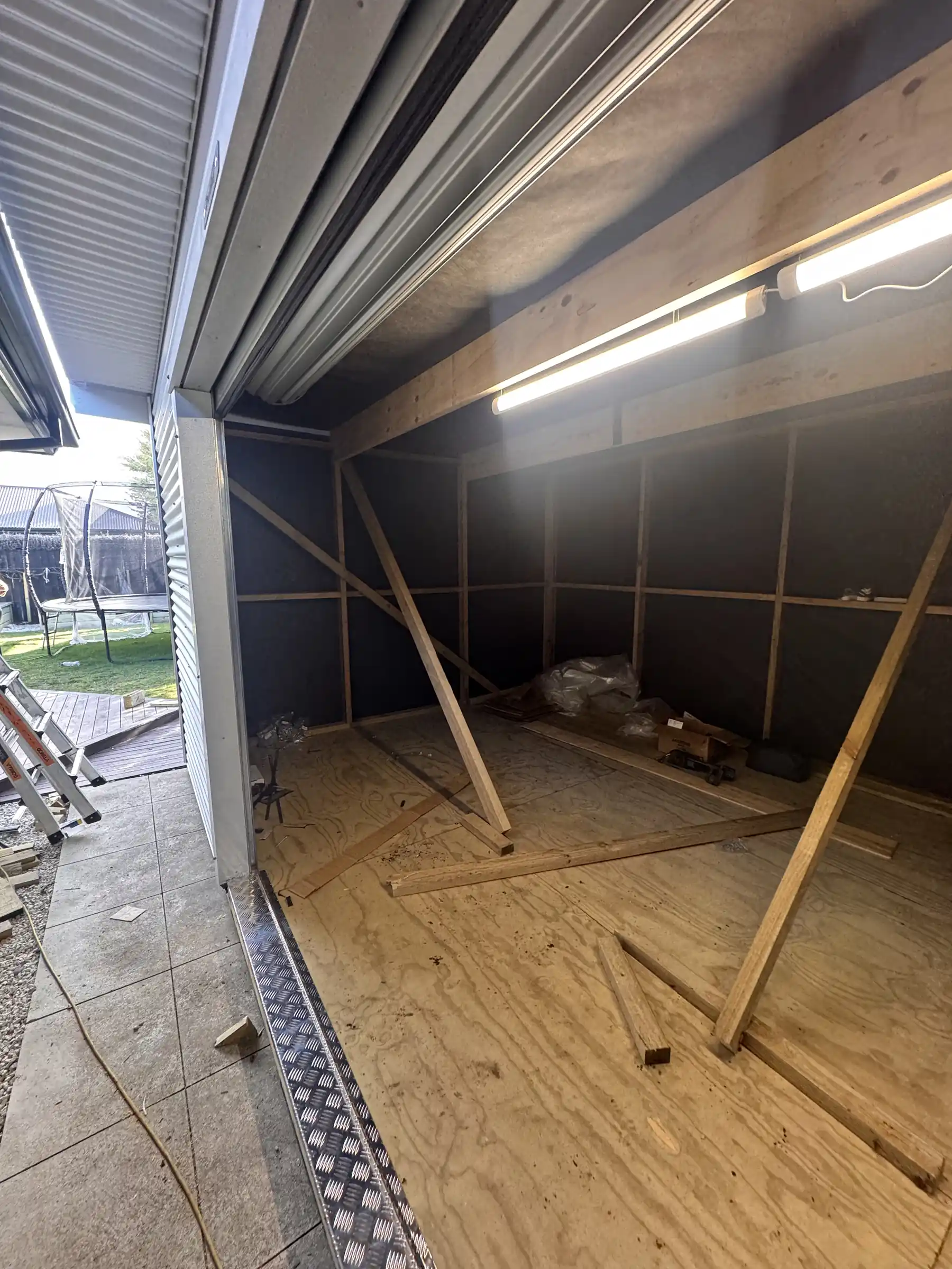 Sleepout build interior in Christchurch