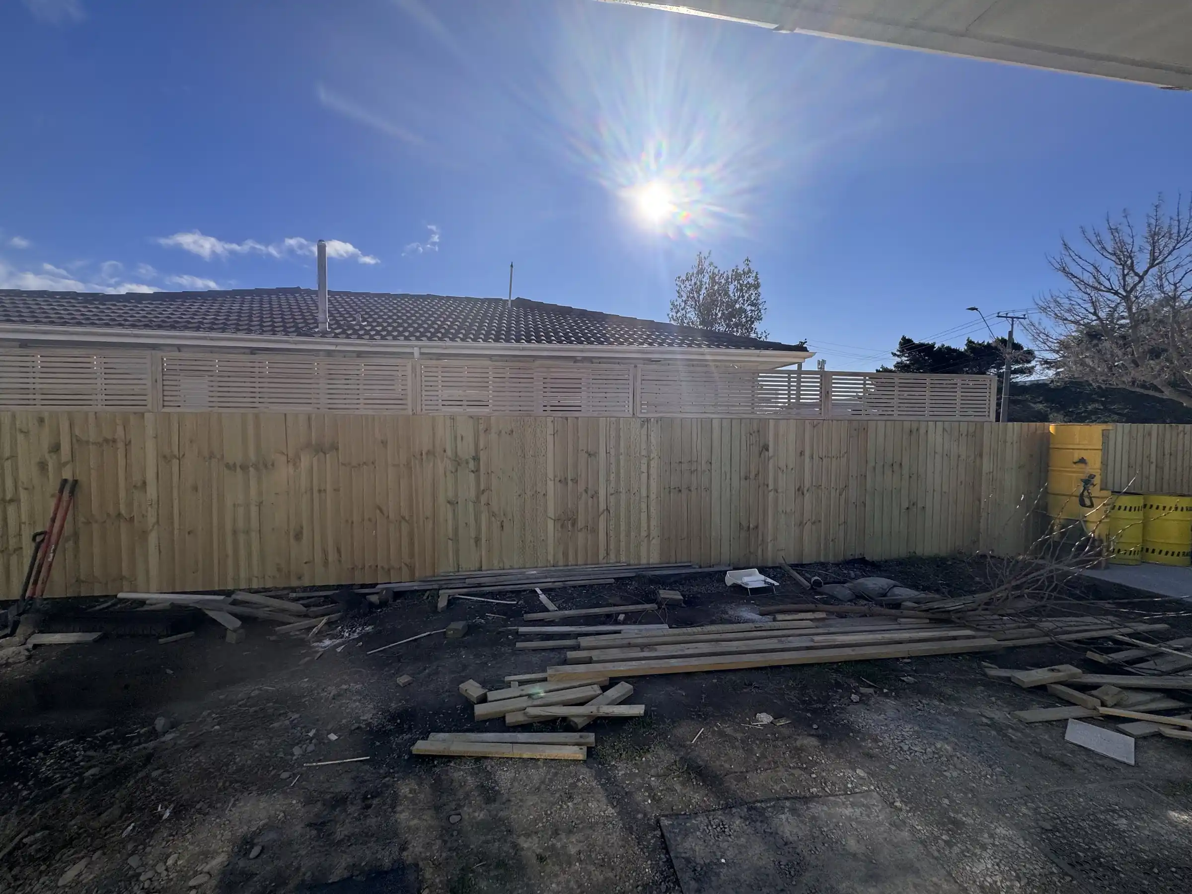 Timber fencing detail built for a Christchurch property